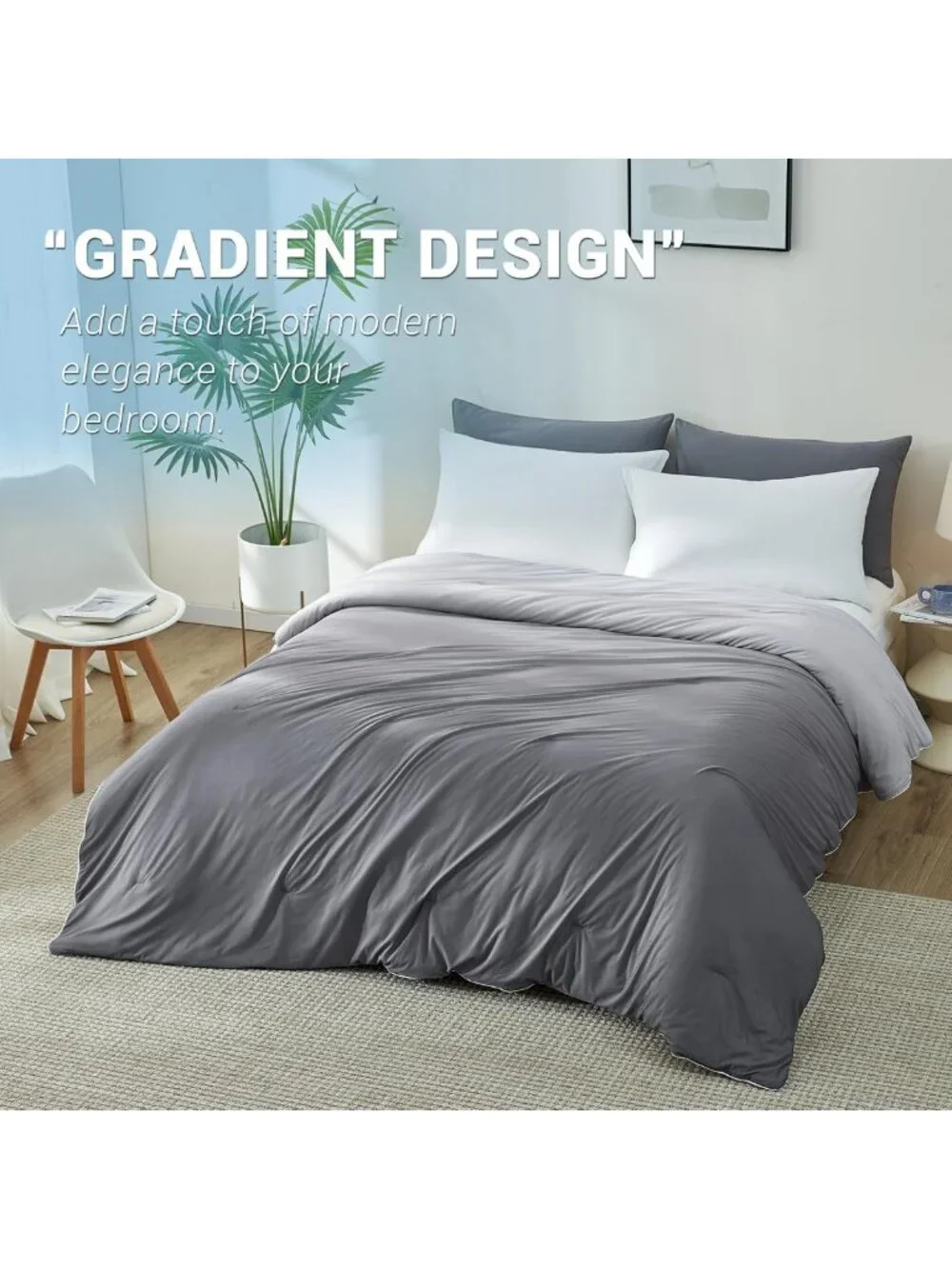 Queen Size Gradient Cooling Comforter for Hot Sleepers - Soft & Breathable 79” x